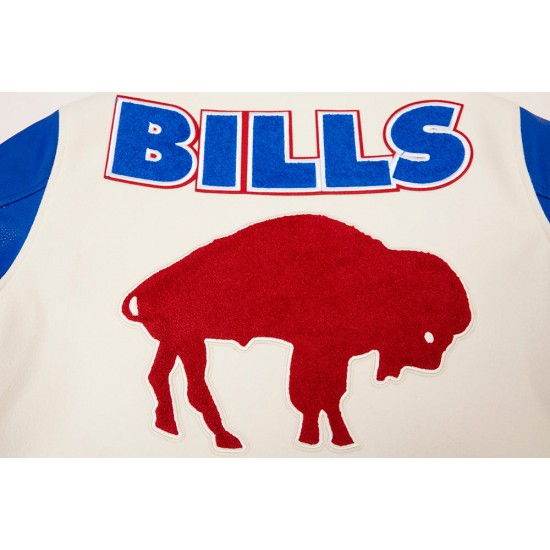 Buffalo Bills Retro Classic Rib Blue Wool Varsity Jacket