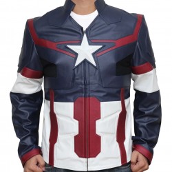 Captain America Avengers Age of Ultron Blue Jacket Costume Captain America Avengers Age of Ultron Blue Jacket Costume