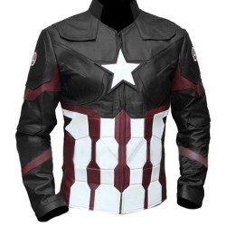 Captain America Infinity War Black Leather Jacket Costume Captain America Infinity War Black Leather Jacket Costume