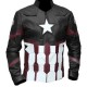 Captain America Infinity War Black Leather Jacket Costume
