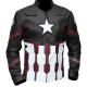 Captain America Infinity War Black Leather Jacket Costume Captain America Infinity War Black Leather Jacket Costume
