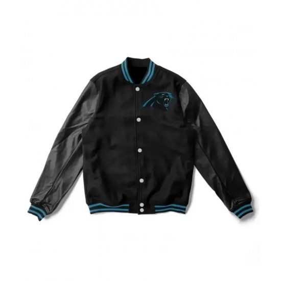 Carolina Panthers Black Letterman Varsity Jacket