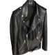 Castlegar Asymmetrical Leather Mens Black Fringe Jacket