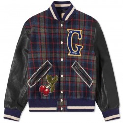 Check Wool Varsity Jacket Check Wool Varsity Jacket