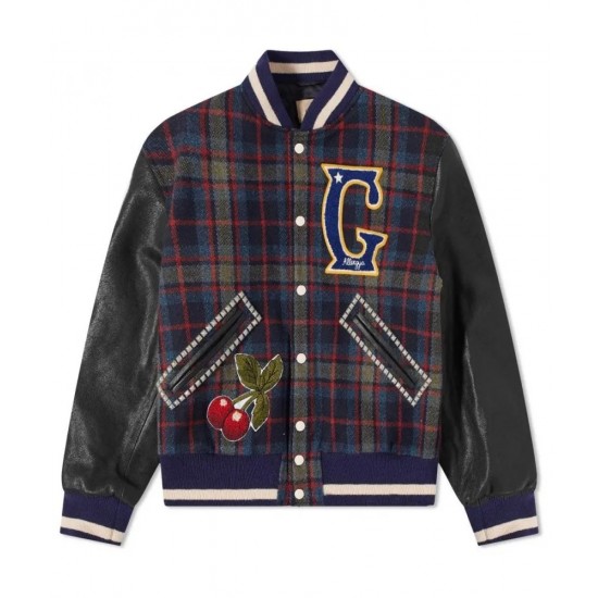 Check Wool Varsity Jacket