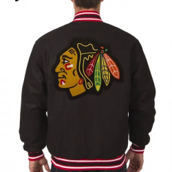 Chicago Blackhawks Varsity Wool Black Jacket Chicago Blackhawks Varsity Wool Black Jacket