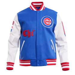 Chicago Cubs Old English Blue Wool Varsity Jacket Chicago Cubs Old English Blue Wool Varsity Jacket