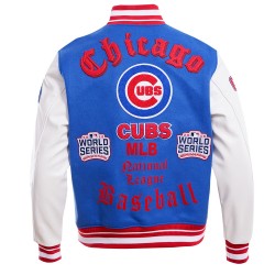 Chicago Cubs Old English Blue Wool Varsity Jacket Chicago Cubs Old English Blue Wool Varsity Jacket