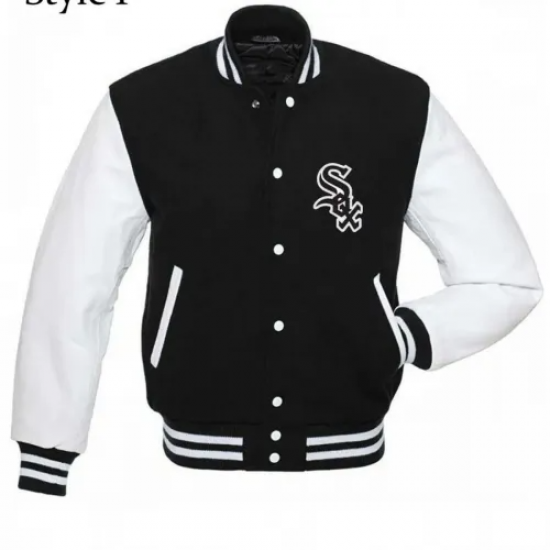 Chicago White Sox MLB Letterman Black and White Jacket