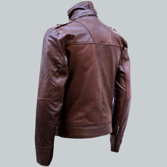 Chocolate Brown Leather Jacket Men