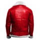 Christmas Holiday Red A2 Bomber Aviator With Artificial Fur Collar Genuine Leather Jacket