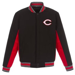 Cincinnati Reds Black and Red Varsity Wool Jacket Cincinnati Reds Black and Red Varsity Wool Jacket