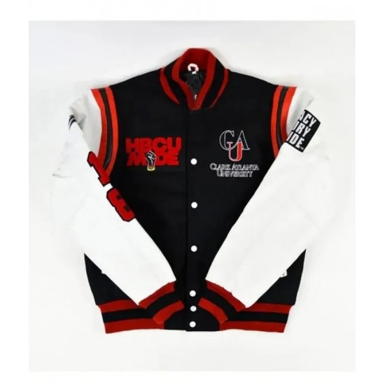 Clark Atlanta University Varsity White And Black Jacket