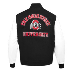 Classic Ohio State University Black and White Varsity Jacket Classic Ohio State University Black and White Varsity Jacket