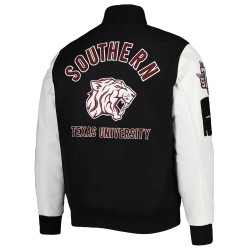 Classic Texas Southern Tigers Black and White Varsity Jacket Classic Texas Southern Tigers Black and White Varsity Jacket