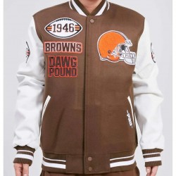 Cleveland Browns Mash Up Varsity Jacket Cleveland Browns Mash Up Varsity Jacket