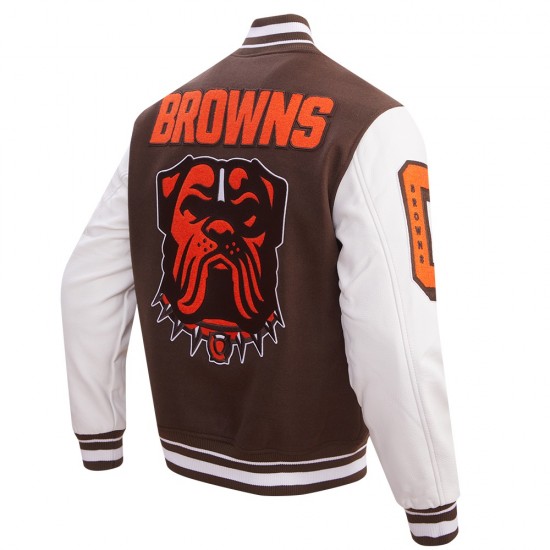 Cleveland Browns Mashup Mens Rib Wool Varsity Jacket