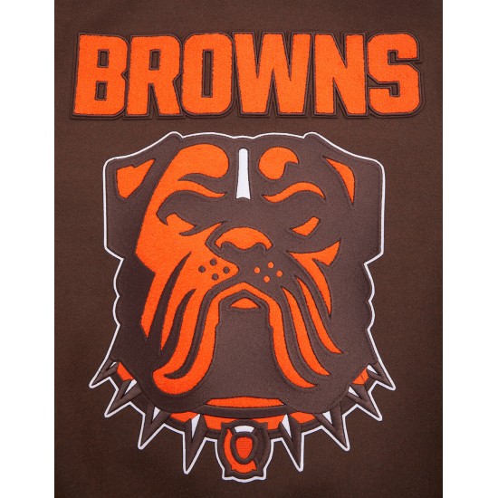 Cleveland Browns Mashup Mens Rib Wool Varsity Jacket