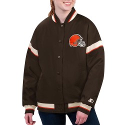 Cleveland Browns Tournament Brown Varsity Jacket Cleveland Browns Tournament Brown Varsity Jacket