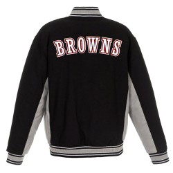 Cleveland Browns Varsity Black and Gray Wool Jacket Cleveland Browns Varsity Black and Gray Wool Jacket