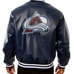 Colorado Avalanche Bomber Navy Blue Leather Jacket Colorado Avalanche Bomber Navy Blue Leather Jacket