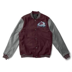 Colorado Avalanche Varsity Maroon and Gray Jacket Colorado Avalanche Varsity Maroon and Gray Jacket
