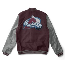 Colorado Avalanche Varsity Maroon and Gray Jacket Colorado Avalanche Varsity Maroon and Gray Jacket