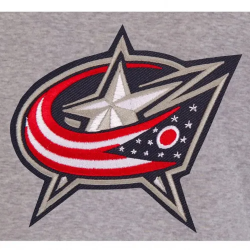 Columbus Blue Jackets Fleece Blue and Grey Jacket with Hood Columbus Blue Jackets Fleece Blue and Grey Jacket with Hood