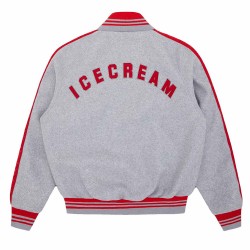 Cones and Bones ICECREAM Gray Varsity Jacket Cones and Bones ICECREAM Gray Varsity Jacket