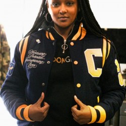 Coppin St. University Unisex Navy Blue Varsity Jacket Coppin St. University Unisex Navy Blue Varsity Jacket