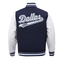 Dallas Cowboys Script Tail Classic Rib Varsity Jacket Dallas Cowboys Script Tail Classic Rib Varsity Jacket