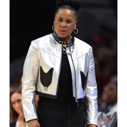 Dawn Staley Silver Leather Jacket Dawn Staley Silver Leather Jacket