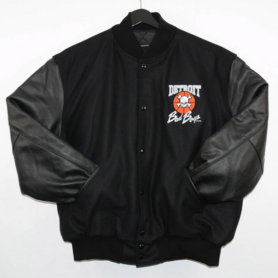 Detroit Bad Boys Varsity Black Jacket Detroit Bad Boys Varsity Black Jacket