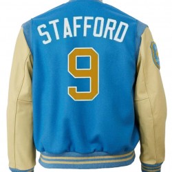 Detroit Lions 9 Matthew Stafford Varsity Jacket Detroit Lions 9 Matthew Stafford Varsity Jacket