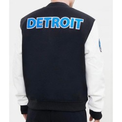 Detroit Lions Letterman Varsity Black and White Jacket Detroit Lions Letterman Varsity Black and White Jacket