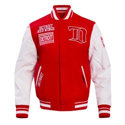 Detroit Red Wings Retro Classic Rib Varsity Jacket Detroit Red Wings Retro Classic Rib Varsity Jacket
