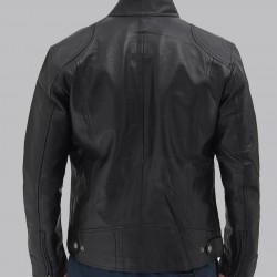 Dodge Black Mens Leather Racer Jacket Dodge Black Mens Leather Racer Jacket