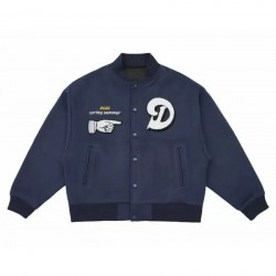 Doncare City View Collage Blue Varsity Jacket Doncare City View Collage Blue Varsity Jacket