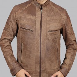 Douglas Brown Leather Jacket Mens