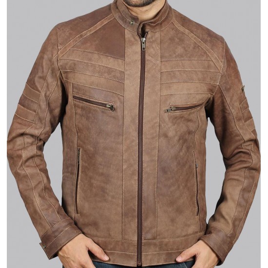 Douglas Brown Leather Jacket Mens