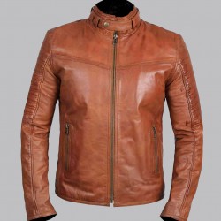 New Men's Edinburgh Brown Leather Jacket New Men's Edinburgh Brown Leather Jacket