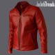 Elegant Men's Red Leather Jacket