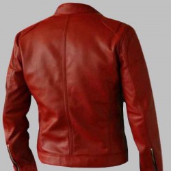 Elegant Men's Red Leather Jacket Elegant Men's Red Leather Jacket