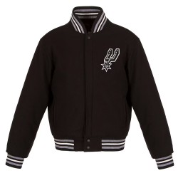 Embroidered San Antonio Spurs Varsity Black Wool Jacket Embroidered San Antonio Spurs Varsity Black Wool Jacket