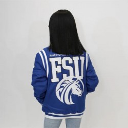 Fayetteville State University Unisex Blue Varsity Jacket Fayetteville State University Unisex Blue Varsity Jacket