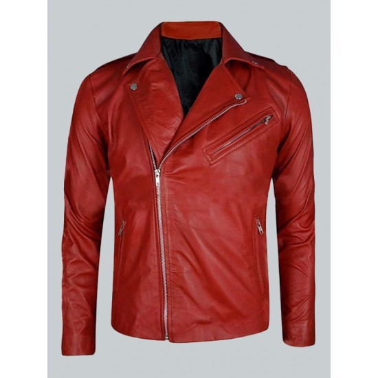 Fergal Devitt Motorcycle Red Leather Jacket