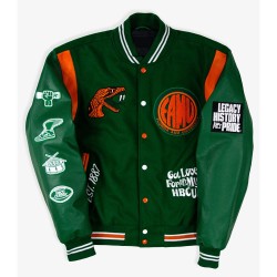 Florida A&M University Motto Green Varsity Jacket Florida A&M University Motto Green Varsity Jacket