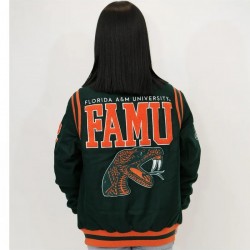 Florida A&M University Unisex Green Varsity Jacket Florida A&M University Unisex Green Varsity Jacket