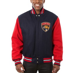 Florida Panthers Varsity Two-Tone Navy/Red Wool Jacket Florida Panthers Varsity Two-Tone Navy/Red Wool Jacket