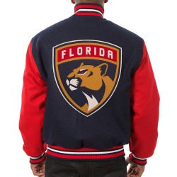 Florida Panthers Varsity Two-Tone Navy/Red Wool Jacket Florida Panthers Varsity Two-Tone Navy/Red Wool Jacket
